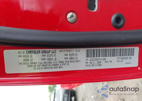 2015 Dodge Challenger Sxt from USA, damaged, VIN 2C3CDZAGXFH711604